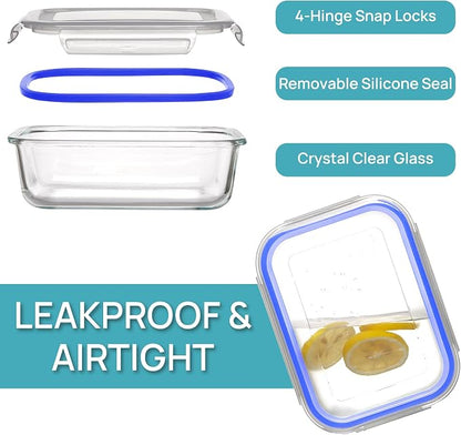 Vtopmart 5 Pack 35oz Glass Food Storage Containers - Image 6