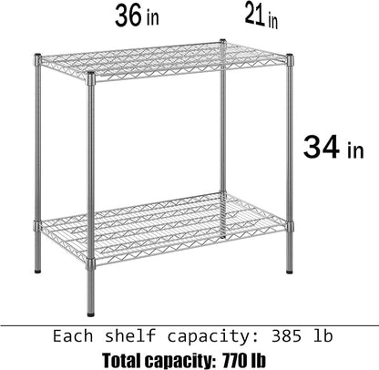 21" Deep x 36" Wide x 34" Height Wire Shelving Kit | 2-Tier | NSF Commercial - Image 3