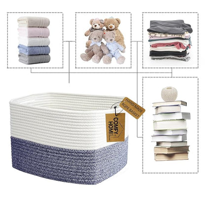 COMFY-HOMI 3 Pack Medium Cotton Rope Basket - Image 7