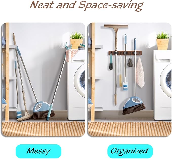 2 Pack Mop Broom Holder Wall Mount - Image 5