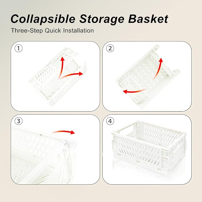 2 Pack Mini Foldable Small Plastic Baskets - Image 4