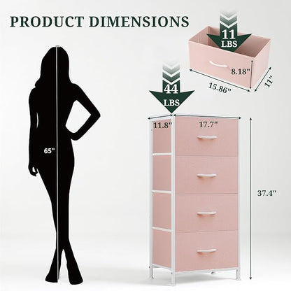 4 Drawers Dresser for Bedroom Fabric Storage Tower - Image 3