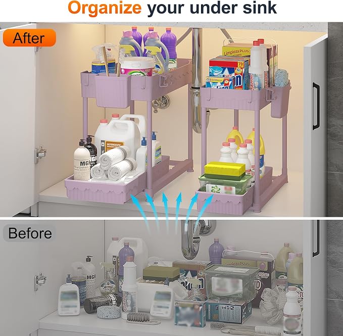 Sevenblue 4-Pack 2-Tier Under Sink Organizer - Image 4