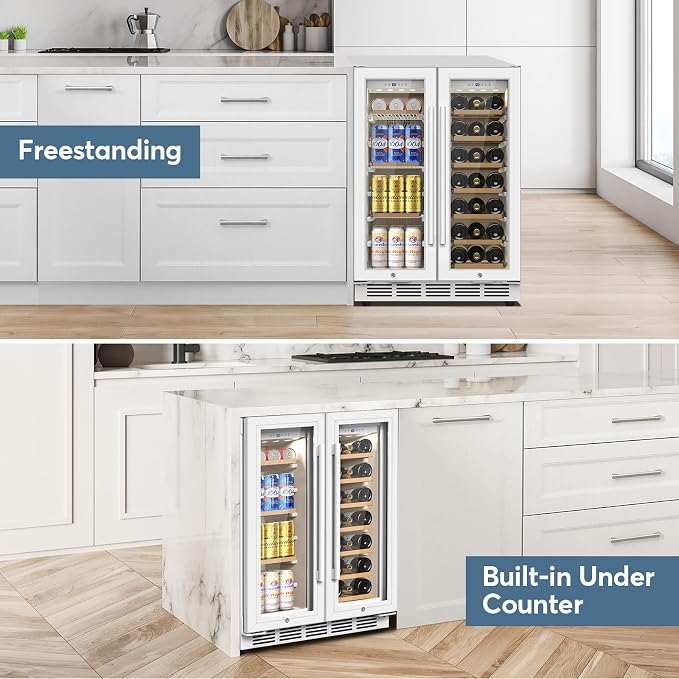 Wine and Beverage Refrigerator, 24 Inch Beverage Cooler Dual Zone - Image 7