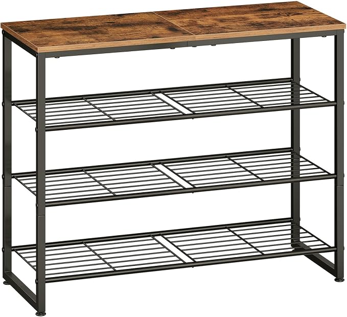 HOOBRO Shoe Rack, 4-Tier Narrow Shoe Organizer by HOOBRO