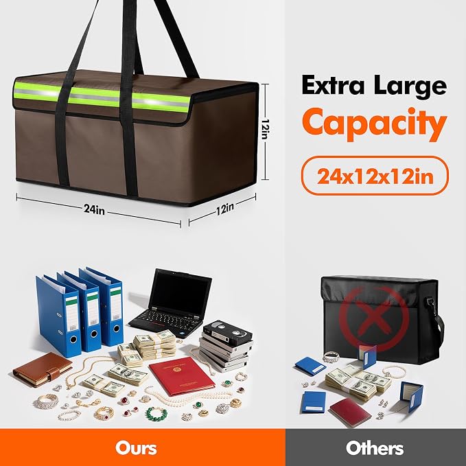 Large Fireproof Document Bag for Home Safe Storage, 4-layer fiberglass - Image 2