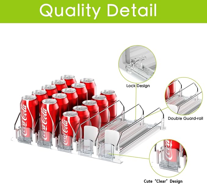 Drink Organizer for Fridge, Self Pushing Fridge Drink Organizer, Automatic - Image 5