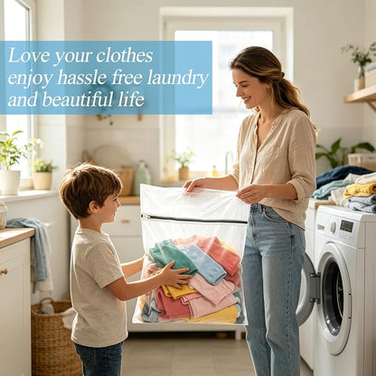 kinice Large Laundry Bag with Zipper Protective Cover, Mesh Laundry Bags - Image 7