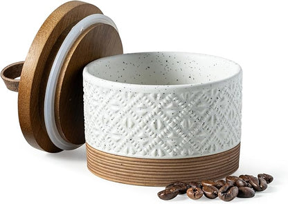 Miamolo Small Ceramic Jar with Lid, Coffee Container Kitchen Food Storage Jars by Miamolo