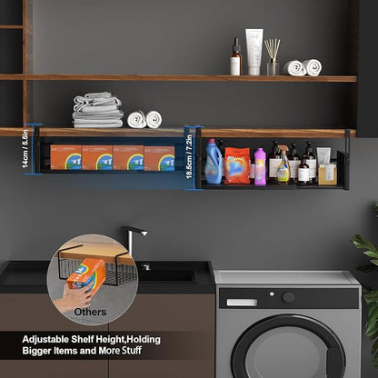 AmonHouseware 2Pack Expandable Under Shelf Storage Basket Organizer, Length - Image 4
