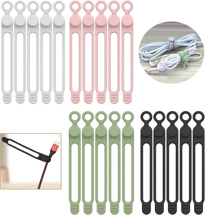 UMUST Silicone Cable Ties, Reusable Cable Management Organizer by ELECTRONICACCESSORIES