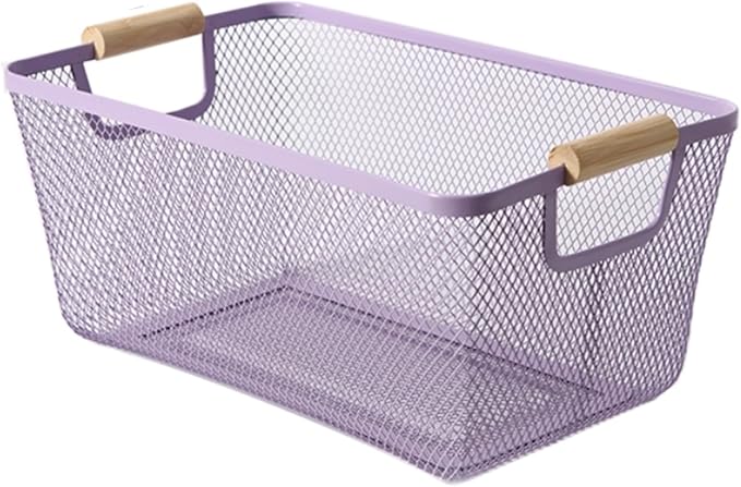 AJIODA Metal Mesh Steel Basket, Large Wire Storage Organizer Basket by AJIODA