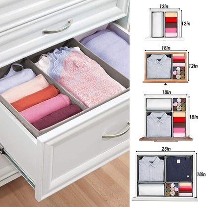 Criusia Foldable Underwear Drawer Organizer, Closet Dividers, Storage Box - Image 3