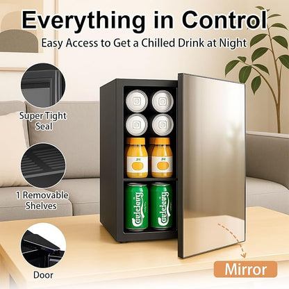 0.95 Cu.Ft Mini Refrigerator and Beauty Fridge, 24 Cans Mini Fridge - Image 2