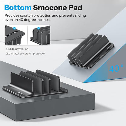 OMOTON Vertical Laptop Stand, Desktop Aluminum Mac Book Stand - Image 3
