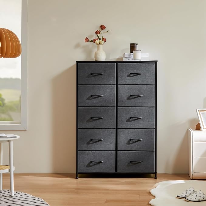DUMOS 10 Drawer Dresser for Bedroom, Storage Organizer Chest of Drawers | Wide - Image 2