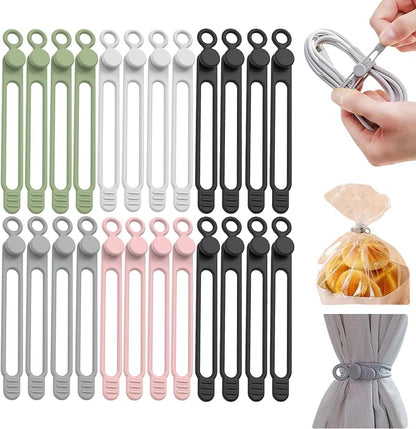 Data Cable Organizer, Silicone Cable Ties Reusable by Viwgnxy