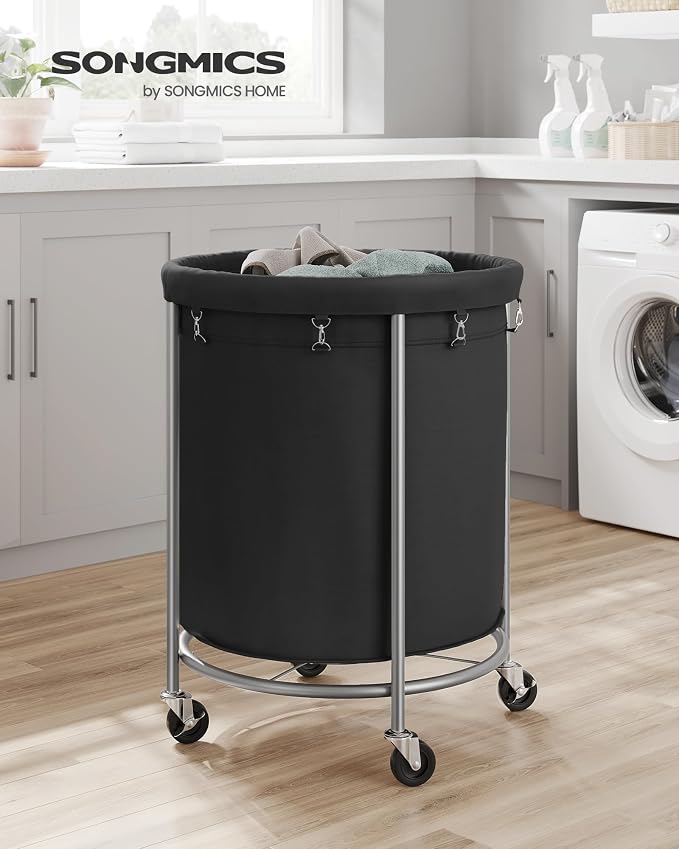 SONGMICS Laundry Basket, Rolling Steel Frame - Image 2