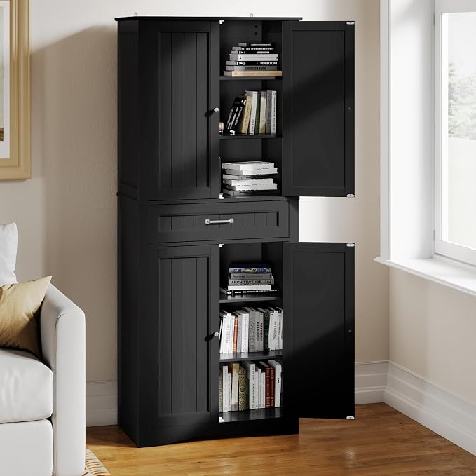Gizoon 71'' Kitchen Pantry Storage Cabinet, Freestanding Pantry Organizers and - Image 4
