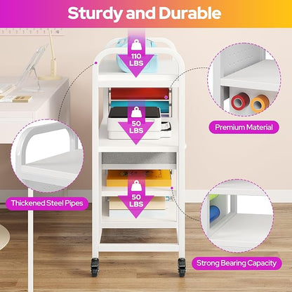 Craft Organization and Storage Cart, Large Rolling Craft Organizer Workstation - Image 3