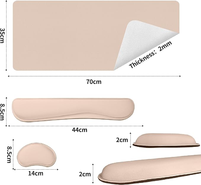 Bloss Leather Desk Pad and Keyboard Wrist Rest, Large Mouse Pad + Keyboard - Image 5