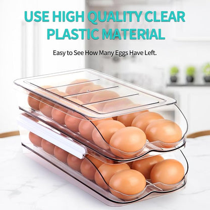 Egg Holder for Fridge, Automatically Rolling Egg Container for Refrigerator - Image 4