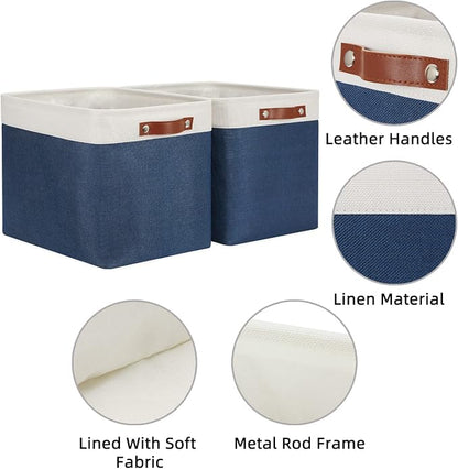 HNIZGE Large Rectangle Basket Fabric Baskets - Image 6