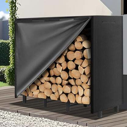 4FT Firewood Rack Outdoor with Cover, Heavy Duty Adjustable Firewood log by Kendane