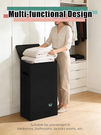 WTREE Laundry Hamper with Lid, Reinforced Sturdy Clothes Hamper with - Image 6