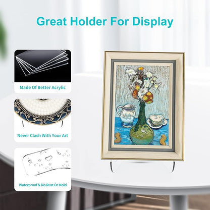 Boloyo Flat Back Acrylic Plate Display Stand, 3 Inch 2PC Clear Acrylic Display - Image 5