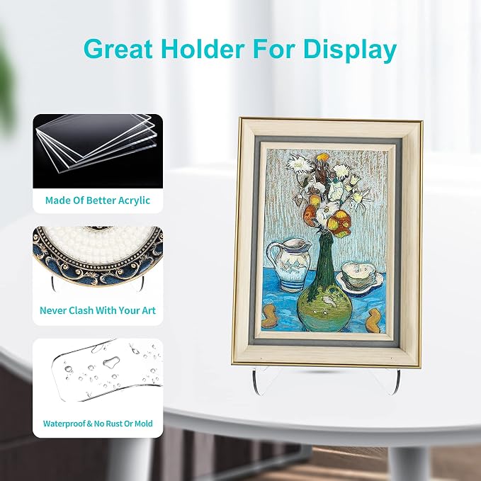 Boloyo Flat Back Acrylic Plate Display Stand, 3 Inch 5PC Clear Acrylic Display - Image 5