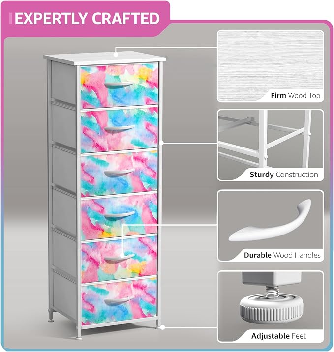Sorbus Dresser Storage Tower, Organizer Drawers - Image 4