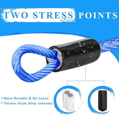 40ft Clothes Line Outdoors 3/16" Wire Ropes Blue PVC Coating Laundry Drying - Image 6