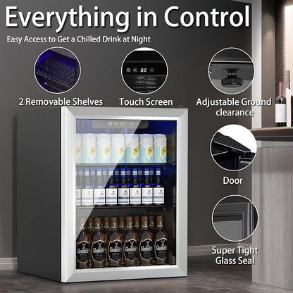 1.7 Cu.ft Beverage Refrigerator Cooler, 72 Cans Mini Fridge - Image 5