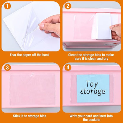 40 Pcs Clear Adhesive Pockets, 4x6 inch Index Card Holders - Image 7