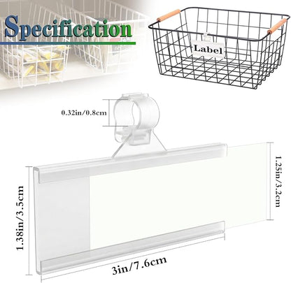 Wire Shelf Label Holder, ELEMGULY 35PCS Plastic Basket Label Holders - Image 2