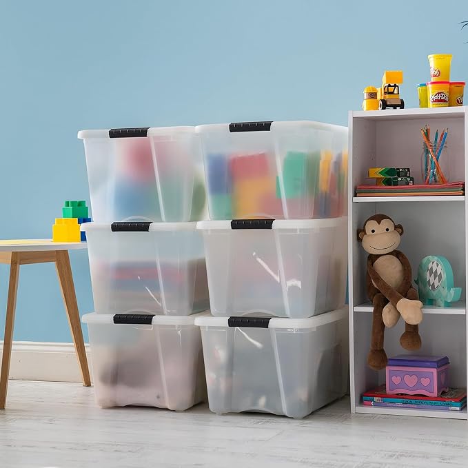 IRIS USA 40 Qt Stackable Plastic Storage Bins - Image 4