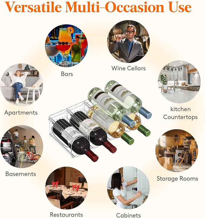 Lifewit Wine Rack for Fridge, Stackable Wine Bottle Holder - Image 8