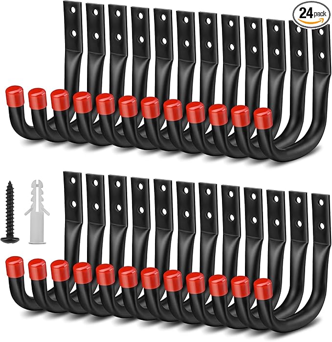 Nacial 24 Pack Garage Hooks Heavy Duty, 3.5" Garage Wall Hook by NacialPromise-Consumersfirstalways