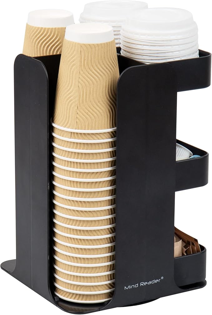 Mind Reader Cup Condiment Carousel, Countertop Organizer, Coffee Bar Accesories by MindReader