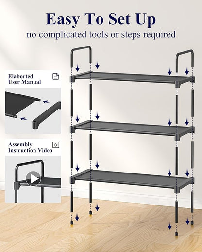 Kitsure Shoe Rack for Closet, Sturdy Shoe Storage for Entryway, Space-Saving - Image 6