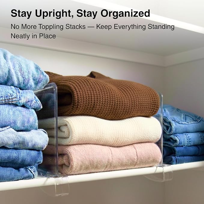 Shelf Dividers Purse Organizer for Closet: 16-Pack Acrylic Bag Storage - Image 2