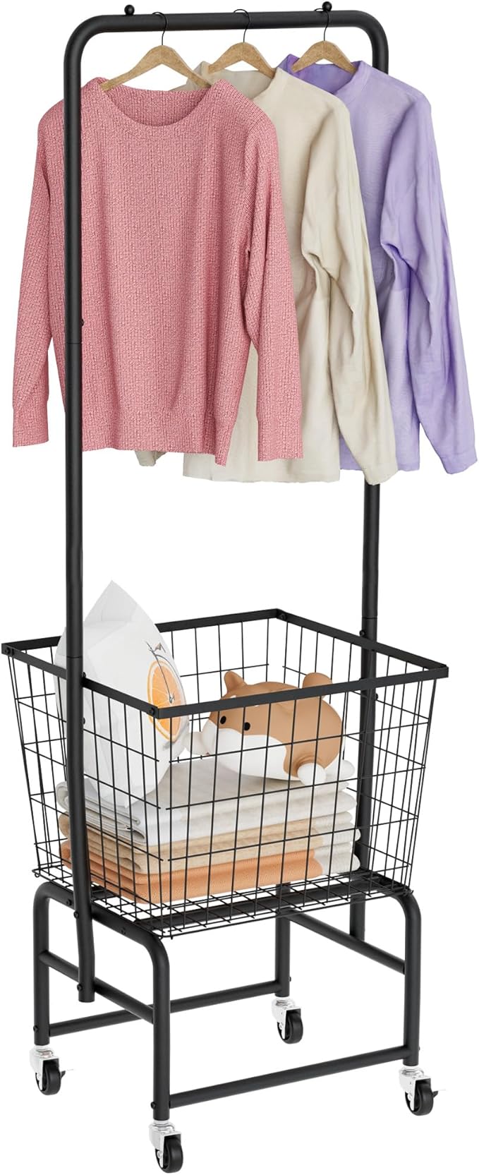 Rolling Laundry Cart with Wheels, Extra Large Laundry Hamper Basket Organizer by Unknown