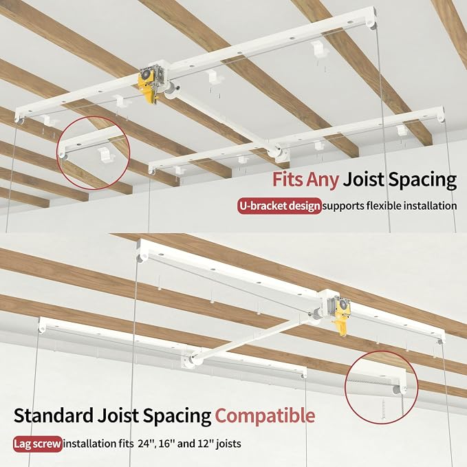 Garage Ceiling Storage Racks, Heavy-duty 4x8 FT Overhead Garage Storage Rack - Image 4