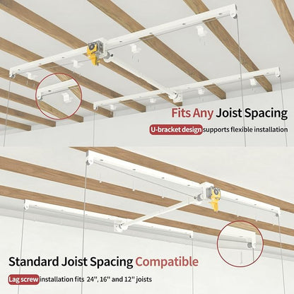 Garage Ceiling Storage Racks, Heavy-duty 4x8 FT Overhead Garage Storage Rack - Image 4