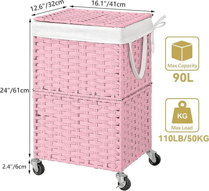 Chrislley 90L Slim Laundry Hamper - Image 3