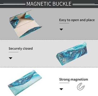 Foldable Glasses Case, Magnetic PU Leahter Sunglasses Case, Cute Hard Shell - Image 5