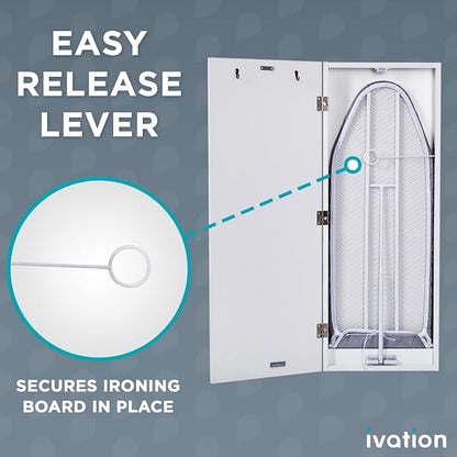 Ivation Wall-Mounted Swivel Ironing Board Cabinet, Foldable Ironing Storage - Image 5