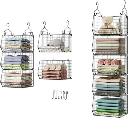 X-cosrack 5 Tier Closet Hanging Organizer, Clothes Hanging Shelves by X-cosrack