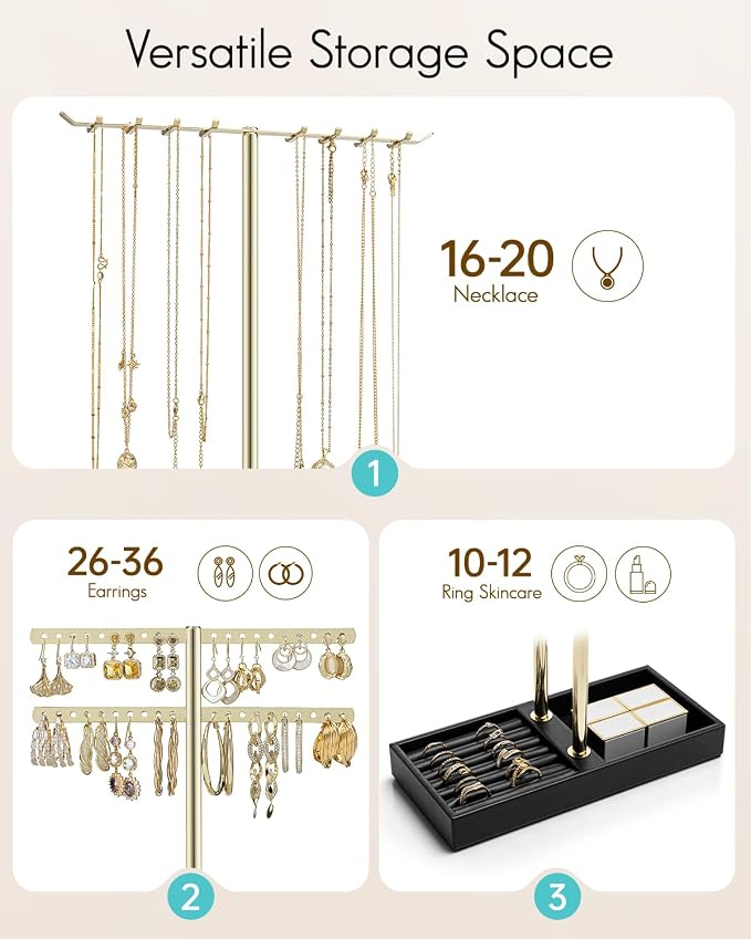 Vlando 2 Tier Jewelry Stand Organizer - Image 3